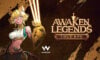 The featured image for our Awaken Legends codes guide, featuring a character from the game with light beams coming from their knuckles posing for the camera.