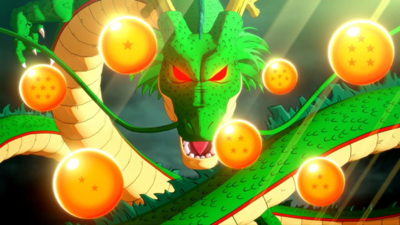 Featured imaged for our Dragon Piece codes guide, showing a dragon surrounded by glowing dragon balls.