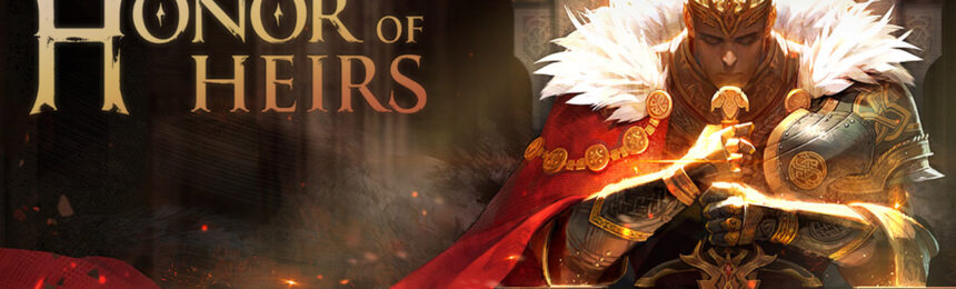 The featured image for our Honor of Heirs codes guide, featuring a king sitting and thinking carefully, cradling his sword as his red cape drapes from his shoulders.