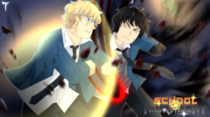 School Of Hierarchy promo image, showing two characters fighting.