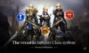 The featured image for our Traha Global guide, featuring three Traha Global characters in armour and holding weapons facing the screen. The words "The versatile Inifinity Class system" are written underneath.
