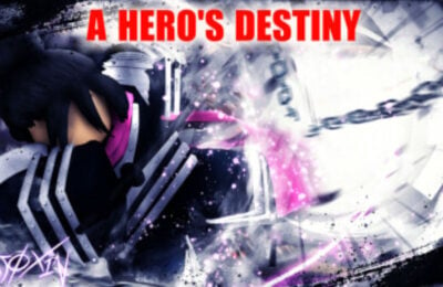 A Hero's Destiny character and logo.