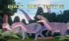 feature image for our dinosaur arcade codes guide, the image features some of the roblox dinosaurs walking through a forest with the text "pack and thrive" above