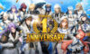 The featured image for our Gran Saga reroll guide, featuring a whole crowd of Gran Saga characters gatethered and posing for the camera. In the middle of the screen reads "1st Anniversary".