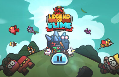 Legend of Slime characters and logo.