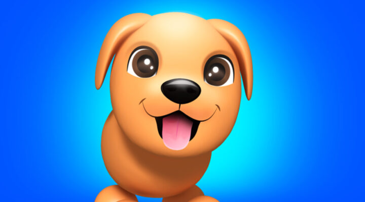The featured image for our Pet Empire Tycoon codes guide, featuring a brown puppy looking up and smiling at the camera with a blue background.