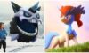 feature image for our ultra league tier list guide, the image features a pokemon go character next to a pokemon, as well as a pokemon stood on a grassy hill