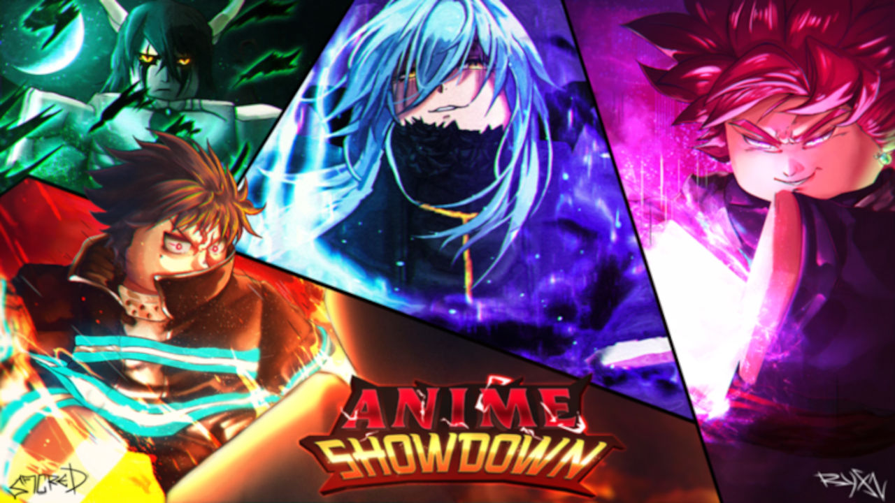 Anime Showdown characters and logo.