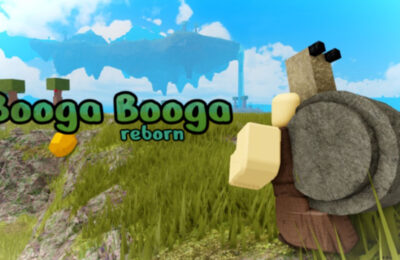 Booga Booga Reborn character surveying the landscape.