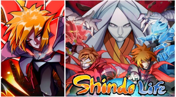 feature image for our dunes private server codes guide, the image features the shindo life logo as well as drawings of anime characters