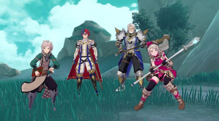 Fire Emblem Engage characters in combat stance.