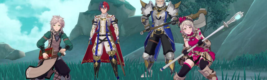 Fire Emblem Engage characters in combat stance.