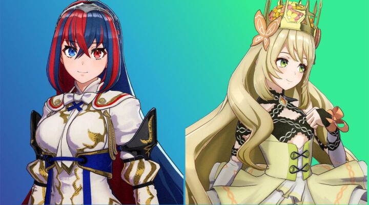 feature image for our fire emblem engage classes list, the image features the characters alear and celine