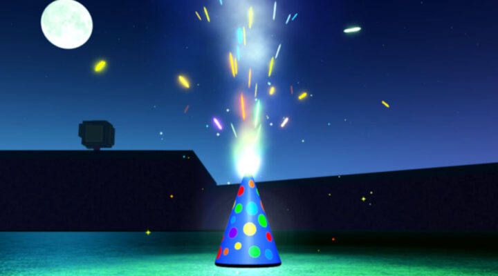 A firework going off in Fireworks Playground