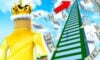The featured image for our Millionaire Empire Tycoon codes guide, featuring a Roblox character in a golden suit looking up towards a ladder of money and wealth.