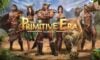 The featured image for our Primitive Era codes guide, featuring a roster of characters from the game all standing behind the graphics of the game, reading "Primitive Era". They are all wearing primitive clothing and are standing in a jungle.