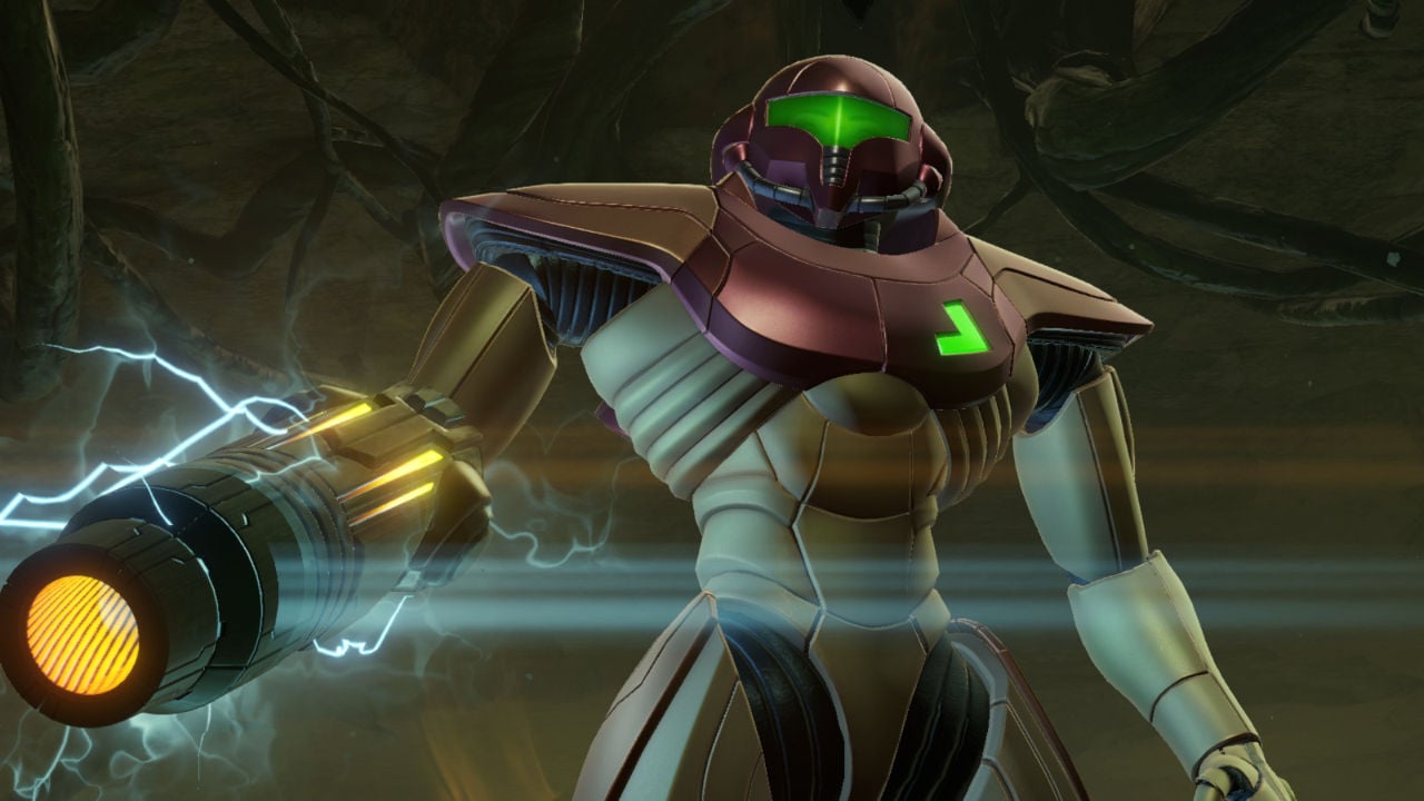 Samus gaining a weapon upgrade in Metroid Prime Remastered
