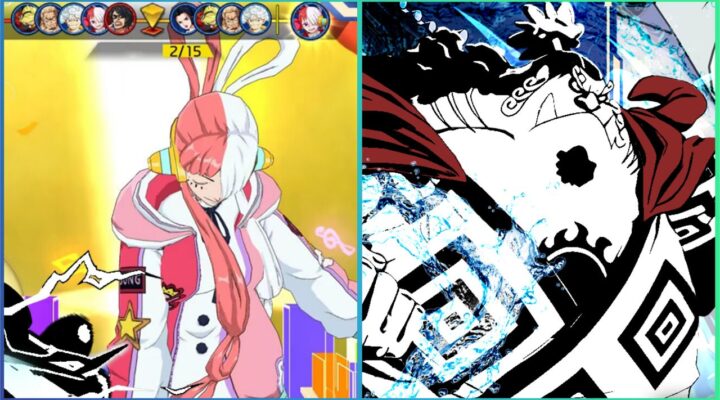 feature image for our OP dream sailor tier list, the image features a screenshot of combat gameplay as well as promo art of a one piece character