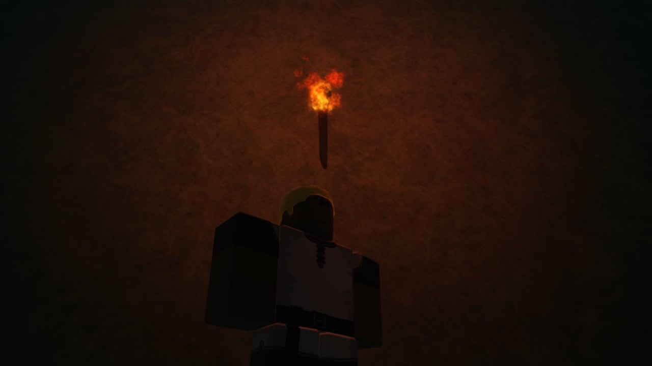 The featured image for our Pilgrammed Glider guide, featuring a character from the game standing underneath a torch in a torch lit room.