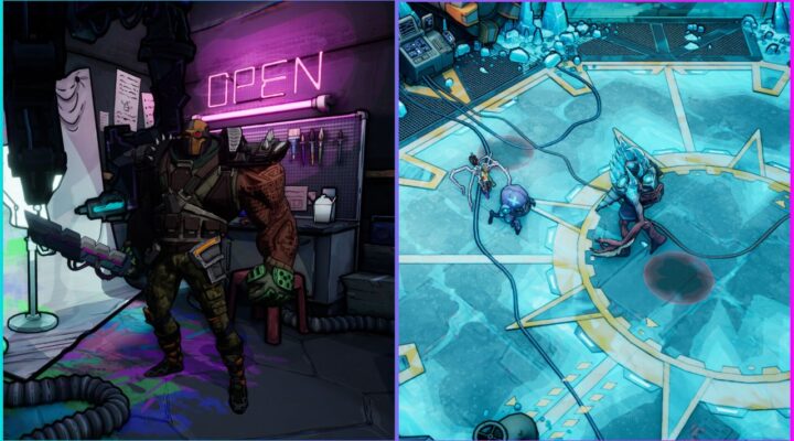 feature image for our superfuse classes guide, the image features screenshots from the game, including the hero screen showcasing the berserker class, as well as combat using ice abilities