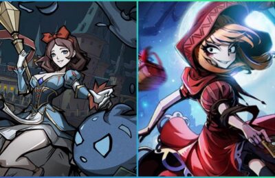 feature image for our tales of grimm reroll guide, the image features promo art of characters that resemble fairytale characters such as snow white and red riding hood
