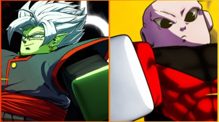 feature image for our xeno online 3 codes guide, the image features promo art for the game of two roblox versions of characters from the dragon ball z franchise