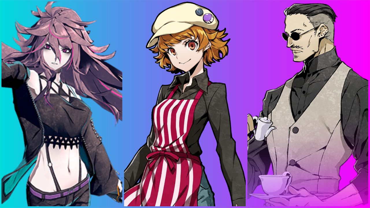 official art of soul hackers 2 supporting characters such as ash, hughes and yume