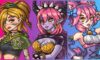 feature image for our sun haven characters guide, the image features pixel art of three characters from the game such as iris who is an elf, kitty who is a human with cat ears and xyla who is a demon