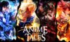 Feature image for our Anime Tales codes guide. It shows Roblox character versions of famous characters from hit anime.m
