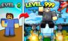 The featured image for our Commander Simulator codes guide, featuring a side by side comparison of a level 0 noob, wearing plain clothes, and a level 999 commander, who's jumping in the air, commanding things.