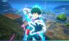 feature image for our my hero ultra rumble tier list, the image features a promo screenshot from the game of deku holding his fist up as he shouts and glows