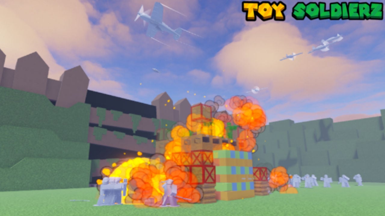 A base getting attacked in Toy Soldierz.