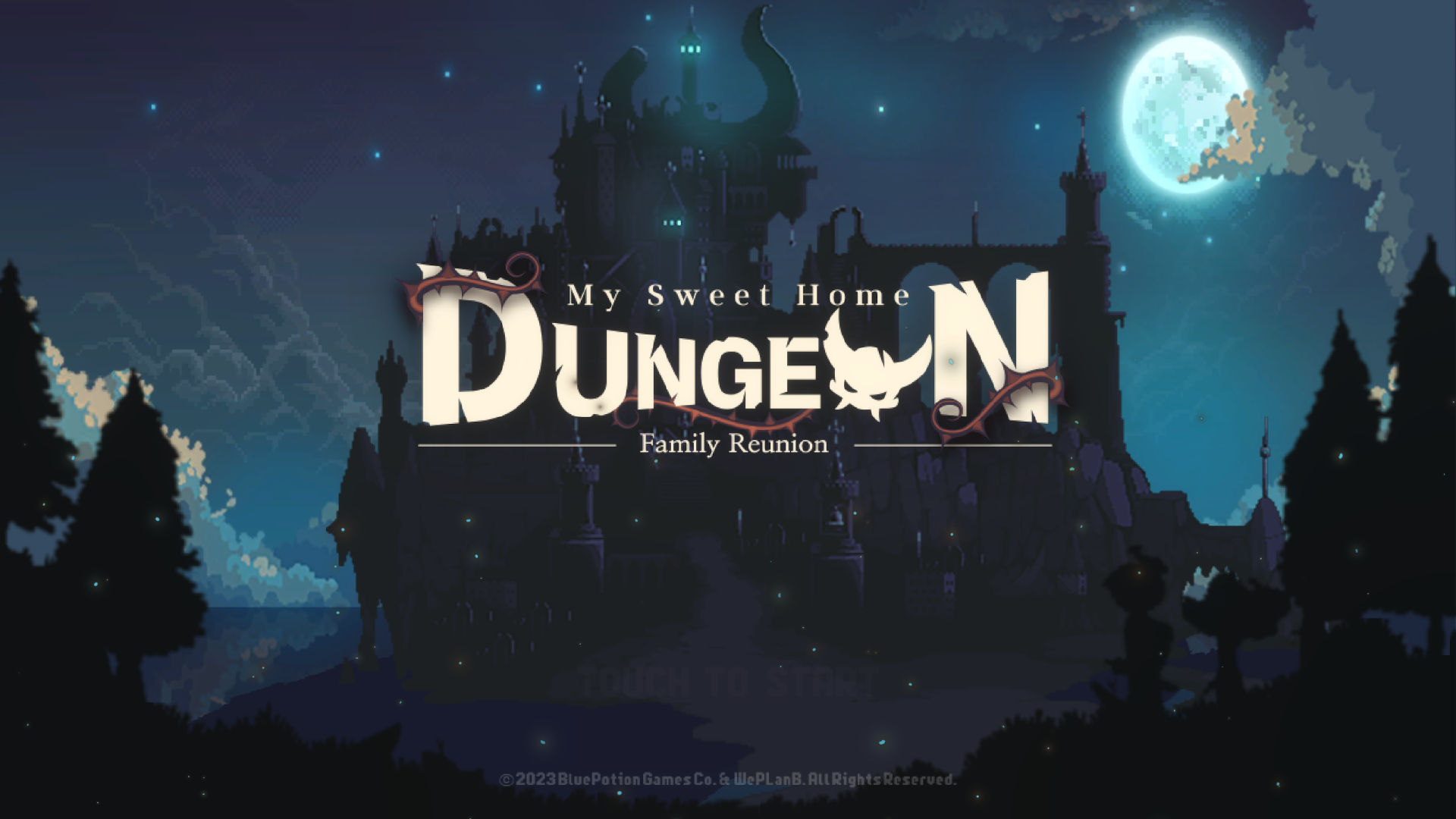 The official logo for My Sweet Home Dungeon, depicting a dungeon at night.