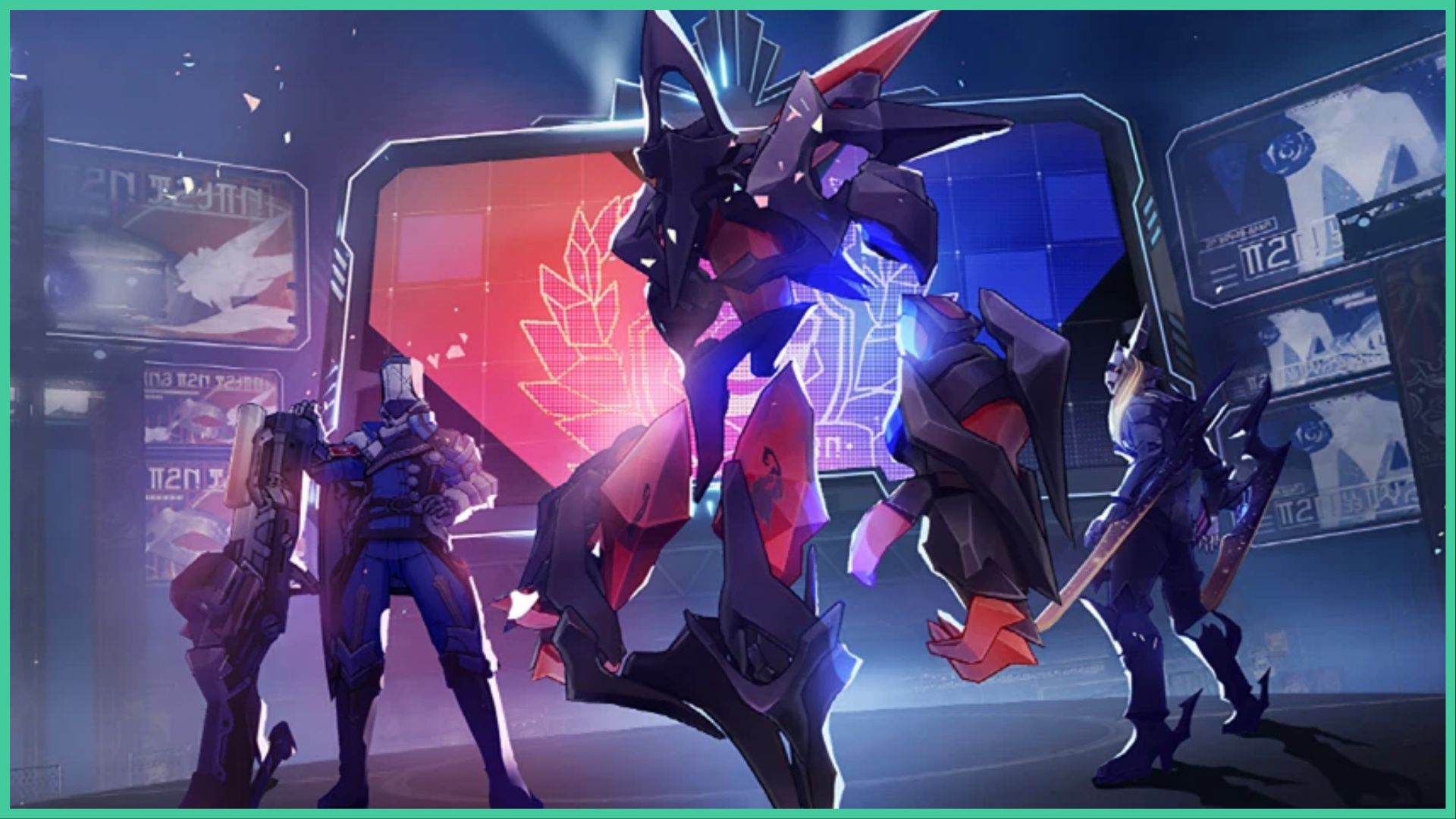 feature image for our aetherium wars tier list, the image features promo art for the honkai star rail event, with three types of enemies from the game standing in front of the event screens with stern poses, spotlights shine behind them on stage