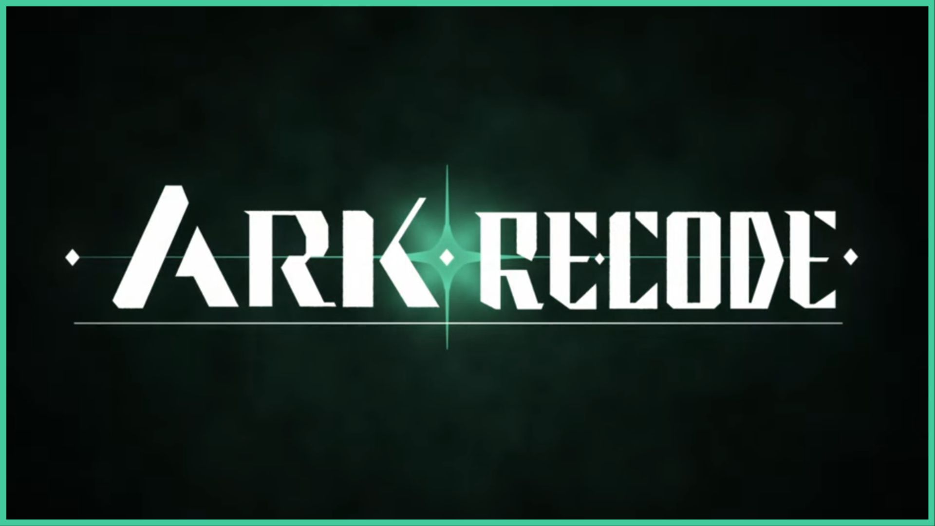 feature image for our ark recode tier list, the image features a screenshot from the game's PV of the logo, with the game's name on top of a glowing star, there is a straight line underneath the game's name as smoke plumes behind in the background
