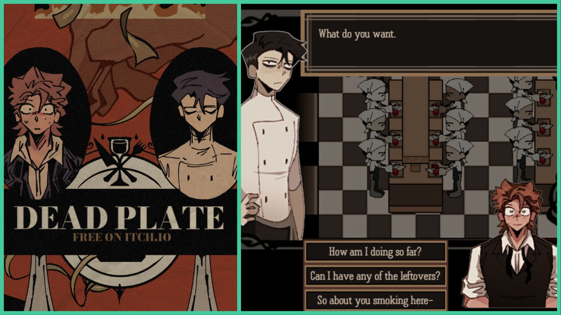 1960s Horror Visual Novel, Dead Plate, Features Restaurant Tycoon Gameplay