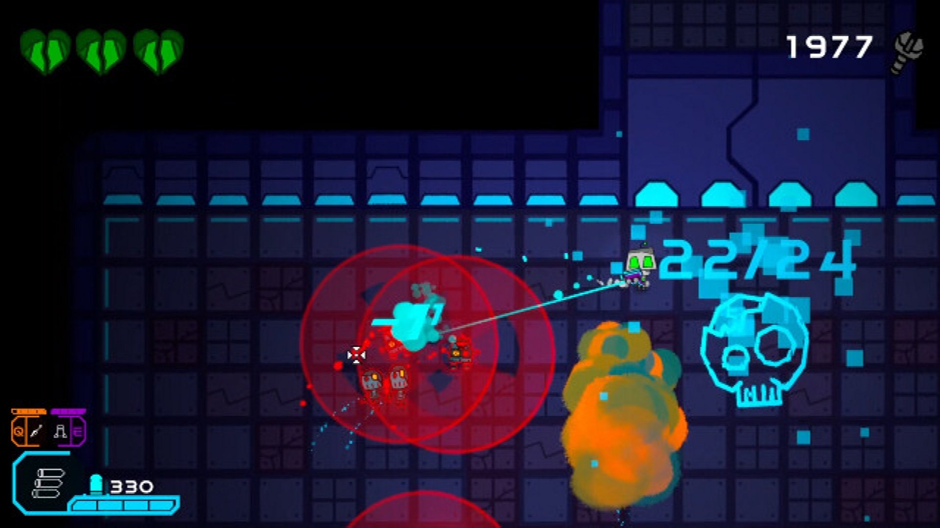 metal characters shooting at each other. Image is from game Deadlocked.