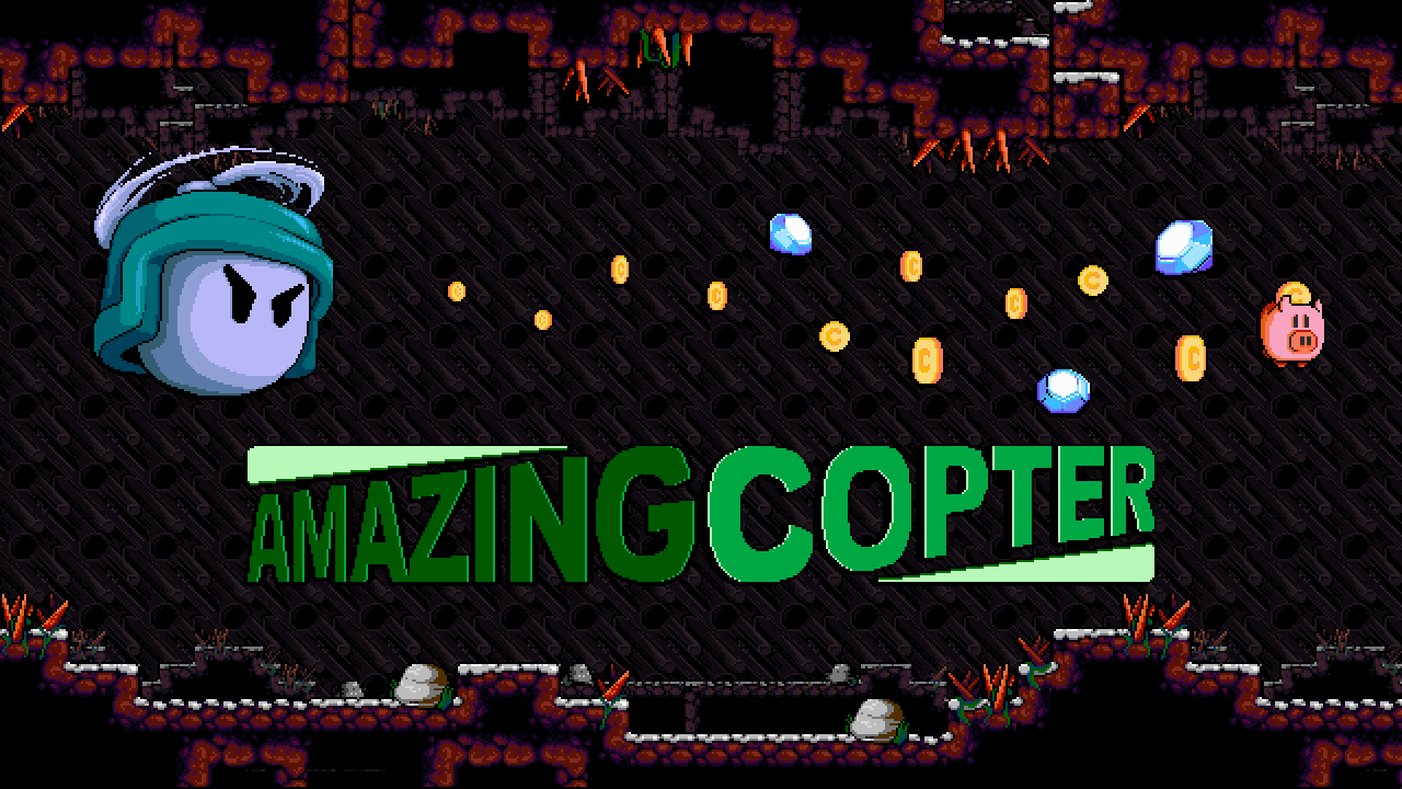 Amazing Copter Is an Indie Arcade Game with Nostalgic Pixel-Art Graphics