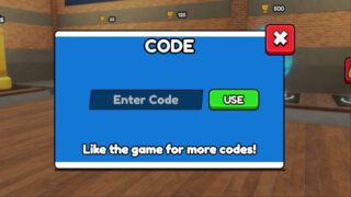 screenshot of the boxing star simulator code redemption window, the window contains a text box where you enter the code, as well as a green 'use' button and text at the bottom that reads 'like the game for more codes'