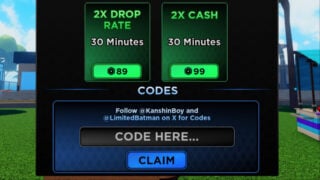 screenshot of the one punch ultimate code redemption window, with a pop up window that features the box to enter your code into and a large blue button that reads 'claim'