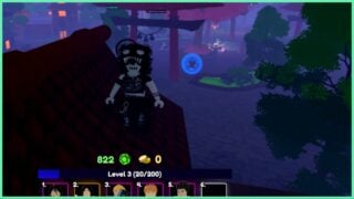 the image shows my avatar stood on a rooftop in the main lobby at nighttime. Behind her are other players and Japanese inspired gates