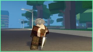 the image shows my avatar in a fight ready stance, leaning with a dagger in hand facing the viewer with loads of trees in the background