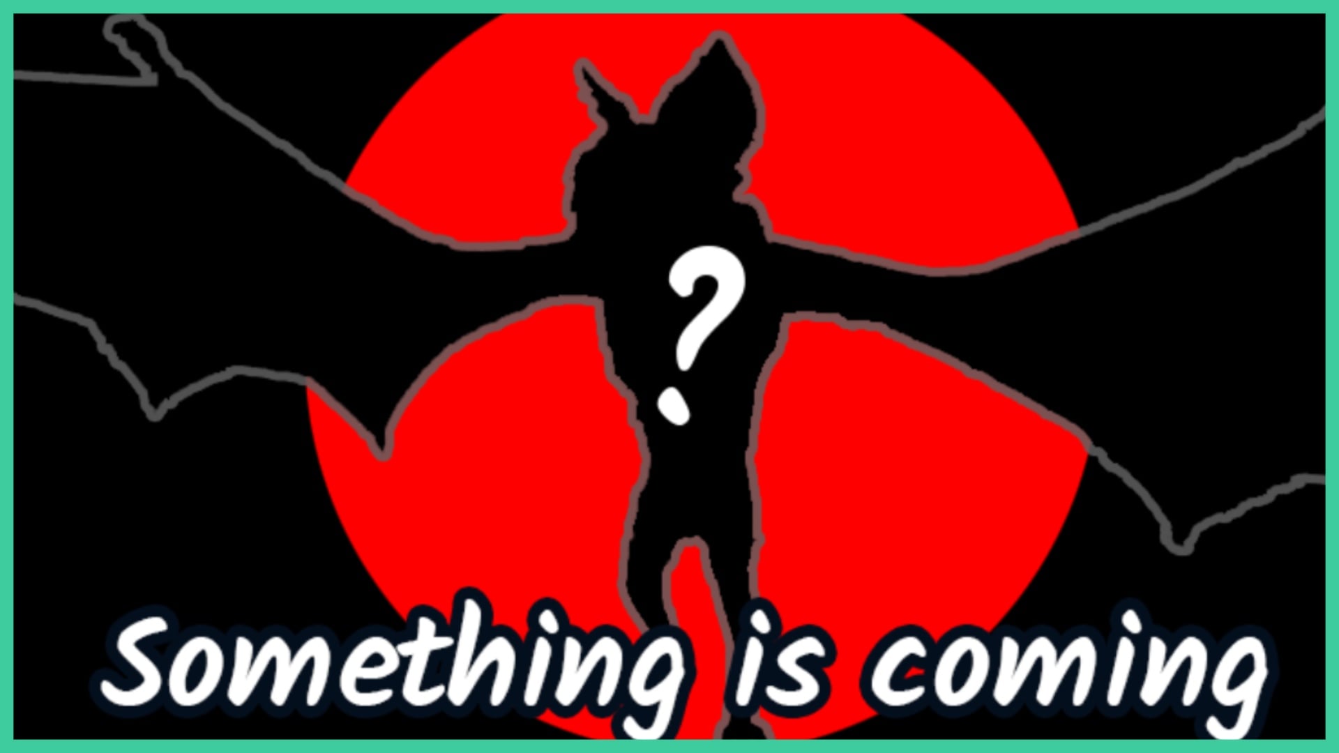 Feature image for our 99 Nights in the Forest Bat guide showing a black outline of a bat-like creature with large wings.