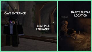 image shows a diagram for finding the secret cave and the skeleton image shows a diagram for finding the secret cave and the skeleton
