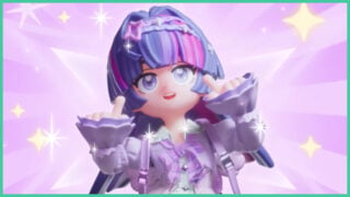 The Twilight inspired outfit in the Heartopia My Little Pony event.