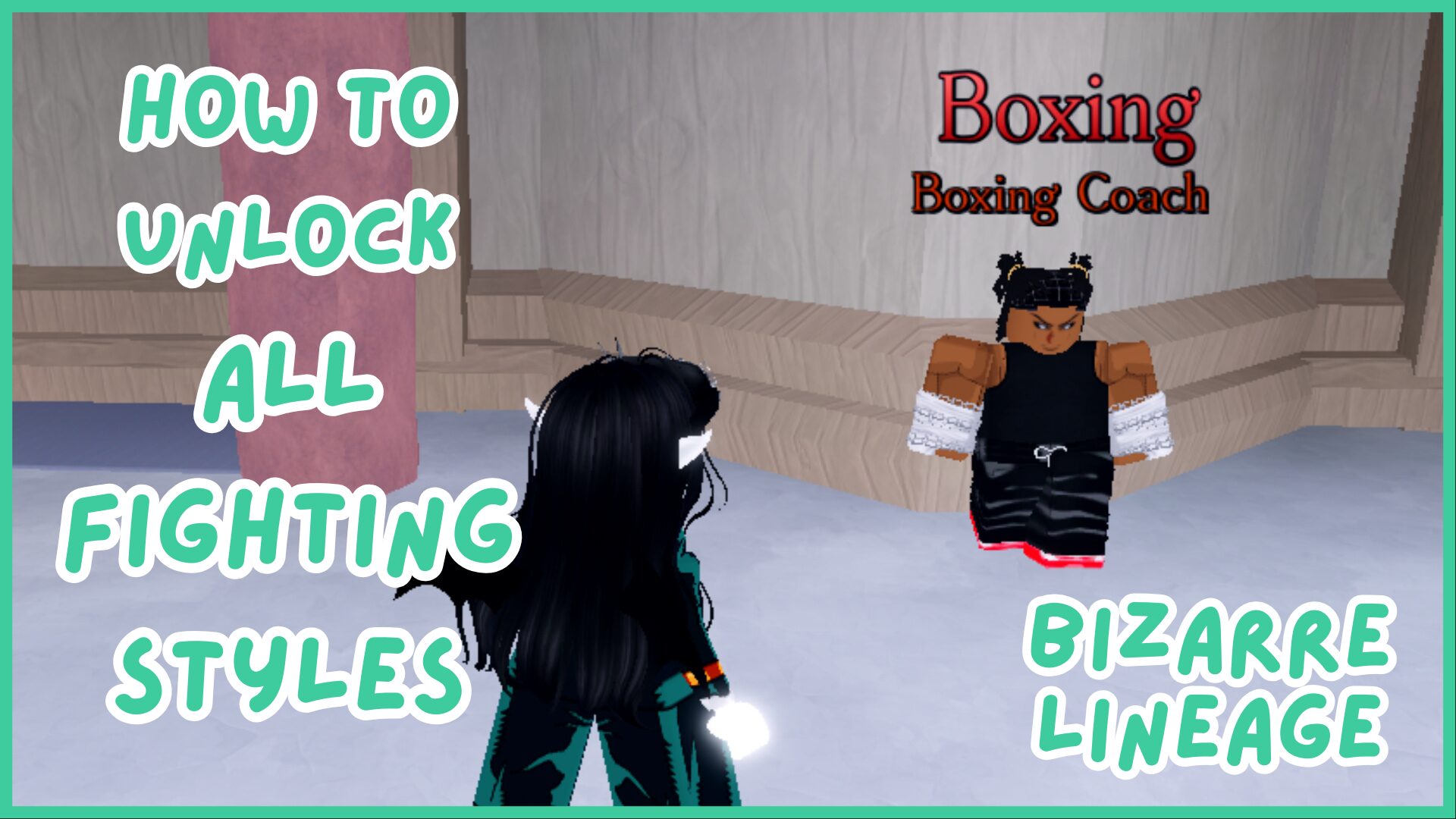 The Boxing NPC in the Jojo's Bizarre Gym, who is one of the character you need to speak to when unlocking Bizarre Lineage Fighting Styles, specifically the Boxing Fighting Style.