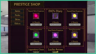The Prestige Shop and some of the items on offer in Bizarre Lineage. The Prestige Shop and some of the items on offer in Bizarre Lineage.