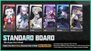 image shows the three gauranteed S-class characters players can choose from with the discounted banner