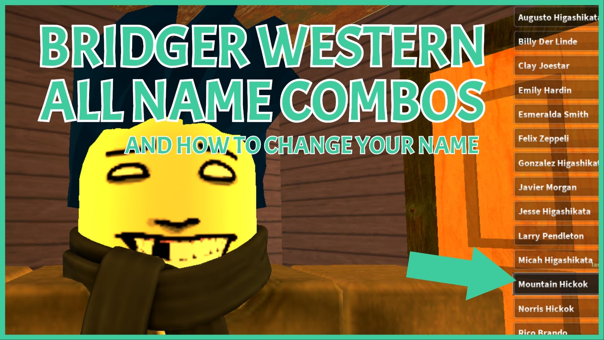 Complete Bridger Western Names Index – All Player Names Listed!
