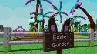 Screenshot from the Grow A Garden Easter 2026 event, showing a garden full of Easter crops. Screenshot from the Grow A Garden Easter 2026 event, showing a garden full of Easter crops.